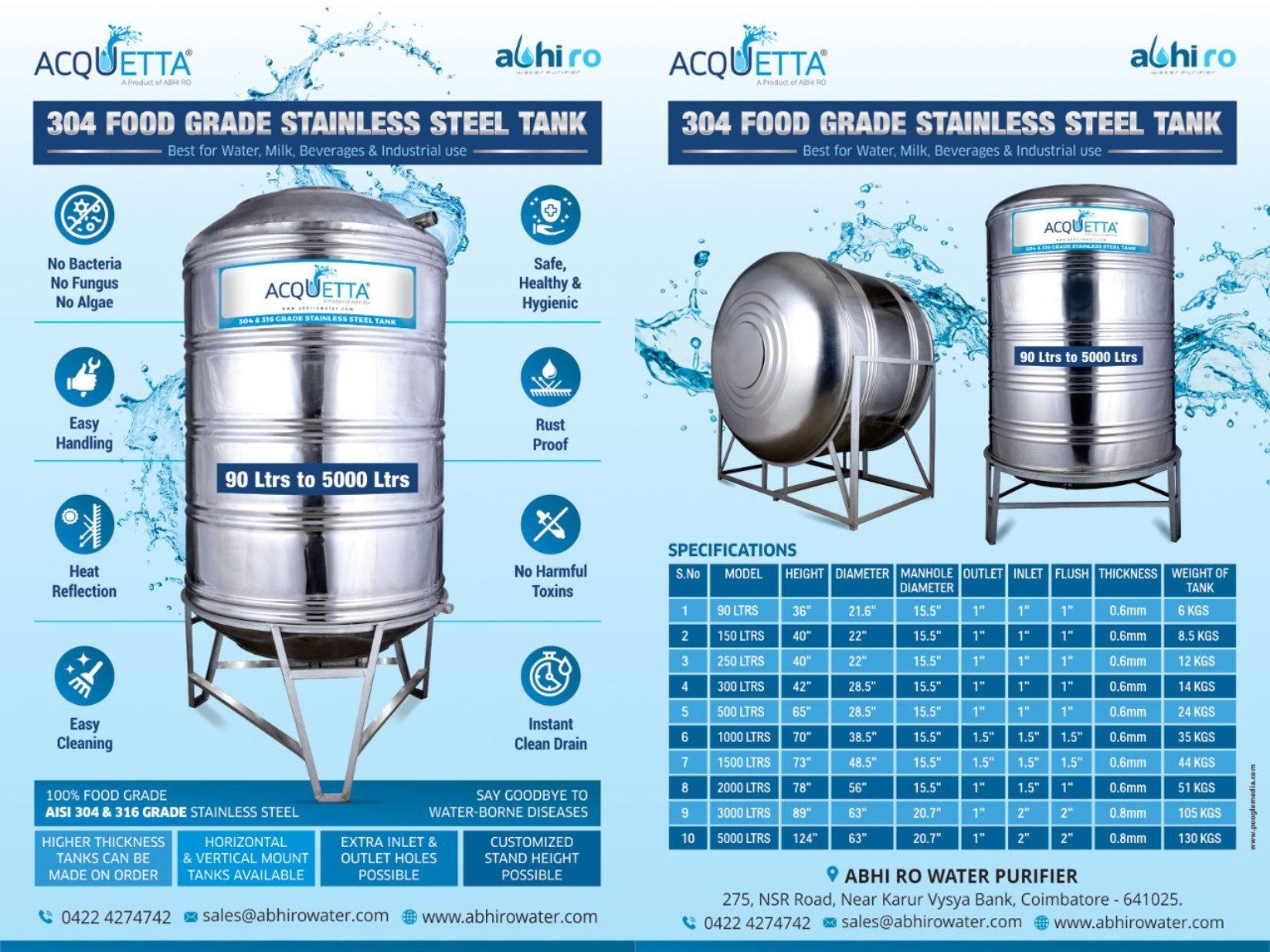 Read more about the article How to Choose the Right SS304 Water Tank Capacity in Coimbatore