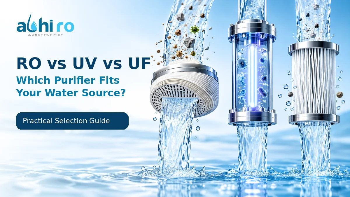 Read more about the article RO vs UV vs UF Water Purifier: Which One Suits Your Water Source?